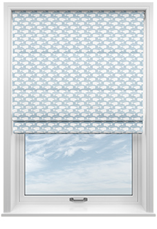 Whaling Around, Cornflower - Roman Blind